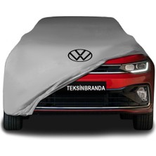 Volkswagen Virtus  Gri Kumaş Araba Branda Logolu Kumaş Araba Brandası Penye Oto Branda