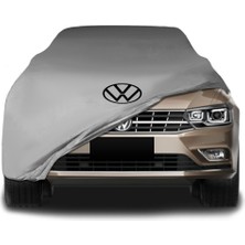 ULTRASHOP Volkswagen Bora 4 (2018 - ) Gri Kumaş Araba Branda Logolu Kumaş Araba Brandası Penye Oto Branda