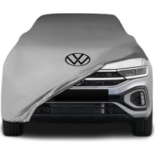 Volkswagen T-Roc Gri Kumaş Araba Branda Logolu Kumaş Araba Brandası Penye Oto Branda