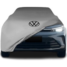 Volkswagen Nivus  Gri Kumaş Araba Branda Logolu Kumaş Araba Brandası Penye Oto Branda