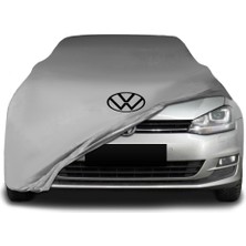 ULTRASHOP Volkswagen Golf 6 (2008 - 2012) Gri Kumaş Araba Branda Logolu Kumaş Araba Brandası Penye Oto Branda