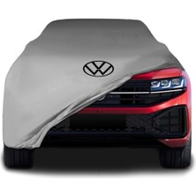 ULTRASHOP Volkswagen Touareg 3 (2023 - ) Gri Kumaş Araba Branda Logolu Kumaş Araba Brandası Penye Oto Branda