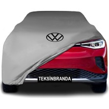 Volkswagen Id 4 (2020 - ) Gri Kumaş Araba Branda Logolu Kumaş Araba Brandası Penye Oto Branda