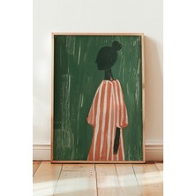 Sanatsal Doğal Ahşap Çerçeveli Duvar Tablosu