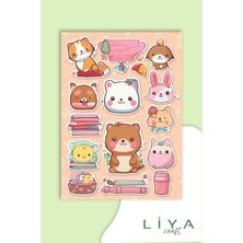 5'li Sevimli Kedi Sticker Set