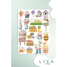 5'li Sevimli Sticker Vintage Girl Kadın Set Ajanda Bullet Journal Için Uygun Set