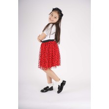 Kız Çocuk 23 Nisan Kalp Detaylı Tütü Tül Etek