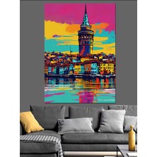 Pop Art Galata Kulesi Dekoratif Kanvas - Mdf Ahşap Tablo