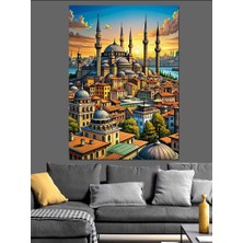 Istanbul Temalı Dekoratif Kanvas - Mdf Ahşap Tablo