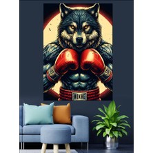 Boksör Kurt Dekoratif Kanvas - Mdf Ahşap Tablo