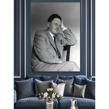 Siyah Beyaz Nazım Hikmet Dekoratif Kanvas - Mdf Ahşap Tablo