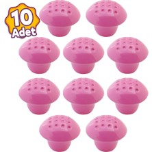 Badem10 (10 Adet) Noktalı Düğme Mantar Pembe Metal Çekmece Dolap Dolabı Kulpları