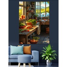 Ciftlik Evindeki Mutfak Dekoratif Kanvas - Mdf Ahşap Tablo