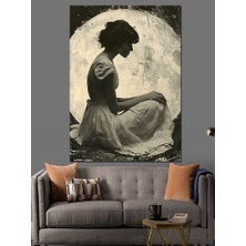 Üzgün Kız Dekoratif Kanvas - Mdf Ahşap Tablo