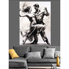 Dans Eden Çift Dekoratif Kanvas - Mdf Ahşap Tablo