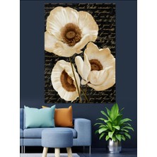 Beyaz Çiçek Dekoratif Kanvas - Mdf Ahşap Tablo