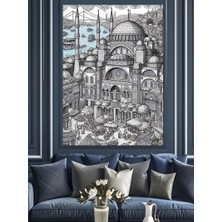 Desenli Cami  Dekoratif Kanvas - Mdf Ahşap Tablo