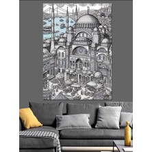 Desenli Cami  Dekoratif Kanvas - Mdf Ahşap Tablo