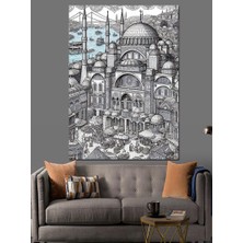 Desenli Cami  Dekoratif Kanvas - Mdf Ahşap Tablo