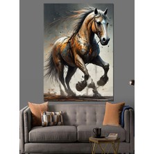 Savaş Atı Dekoratif Kanvas - Mdf Ahşap Tablo