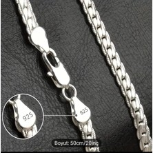 Gümüş Kolye 50 cm /20 In Lüks Tasarım Gümüş Kolye Zincir 925 Ayar