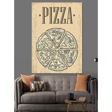 Pizza Temalı Dekoratif Kanvas - Mdf Ahşap Tablo