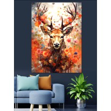 Geyik Dekoratif Kanvas - Mdf Ahşap Tablo