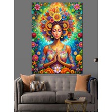 Çiçekler ve Kadın Dekoratif Kanvas - Mdf Ahşap Tablo