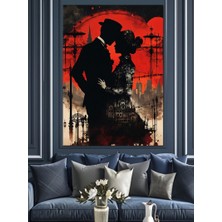 Sarılan Çift Dekoratif Kanvas - Mdf Ahşap Tablo