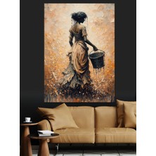 Boya Yapan Kadın Dekoratif Kanvas - Mdf Ahşap Tablo