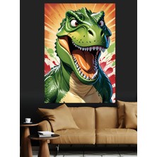 Sevimli Dinazor Dekoratif Kanvas - Mdf Ahşap Tablo