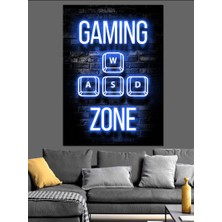 Gamer Alanı Dekoratif Kanvas - Mdf Ahşap Tablo