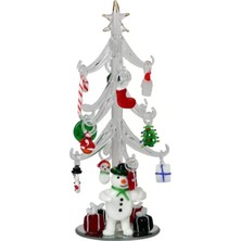 Yılbaşı Cam Yıldız Çam Ağaç Süslemeli Biblo Atmosfer Ev Özel Sezon Detaylı Tatil Coşku 1 Adet