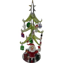 Es Dekor Yılbaşı Cam Yıldız Çam Ağaç Süslemeli Noel Baba Biblo Coşku Ev Özel Sezon Yıldız Detaylı 1 Adet