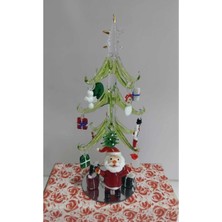 Es Dekor Yılbaşı Cam Yıldız Çam Ağaç Süslemeli Noel Baba Biblo Coşku Ev Özel Sezon Yıldız Detaylı 1 Adet