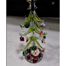 Es Dekor Yılbaşı Cam Yıldız Çam Ağaç Süslemeli Noel Baba Biblo Coşku Ev Özel Sezon Yıldız Detaylı 1 Adet