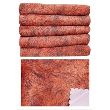 Süngerli Koltuk Çekyat Örtüsü Damar Desenli Parlak ve Kaymaz Kiremit