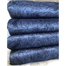 Süngerli Koltuk/çekyat Örtüsü Damar Desenli Parlak ve Kaymaz Indigo (Mavi)