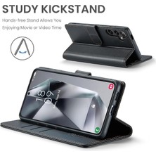 Samsung A25 Uyumlu Kapaklı Kartlıklı Deri Görünümlü Kılıf Case