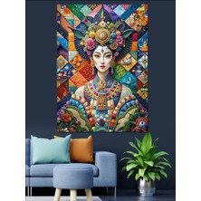 Renkli  Kıyafetli Soyut Kalın Dekoratif Kanvas - Mdf Ahşap Tablo