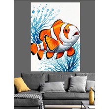 Palyaço Balığı ve Mercanlar Dekoratif Kanvas - Mdf Ahşap Tablo