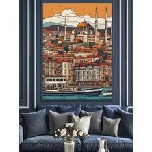 Istanbul Temalı Dekoratif Kanvas - Mdf Ahşap Tablo