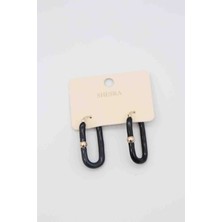 Glare Jewellery Siyah Çelik Halka Küpe