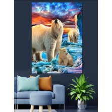 Kutup Ayıları Dekoratif Kanvas - Mdf Ahşap Tablo