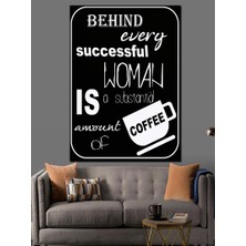 Kahve Temalı Dekoratif Kanvas - Mdf Ahşap Tablo