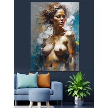 Soyut Nü Kadın Dekoratif Kanvas - Mdf Ahşap Tablo