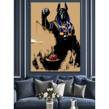 Anubis ve Adalet Dekoratif Kanvas - Mdf Ahşap Tablo