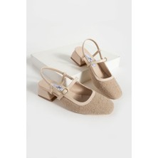 Kalın Alçak Topuklu Günlük Kadın Babet Topuklu Ayakkabı