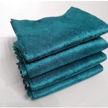 Süngerli Koltuk Çekyat Örtüsü Damar Desenli Parlak ve Kaymaz Örtü Turkuaz