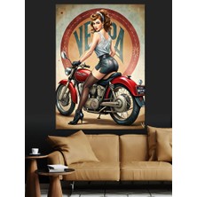 Harley ve Kadın Dekoratif Kanvas - Mdf Ahşap Tablo